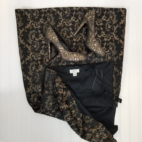 Loft brocade strapless cocktail dress 8 - Picture 4 of 7